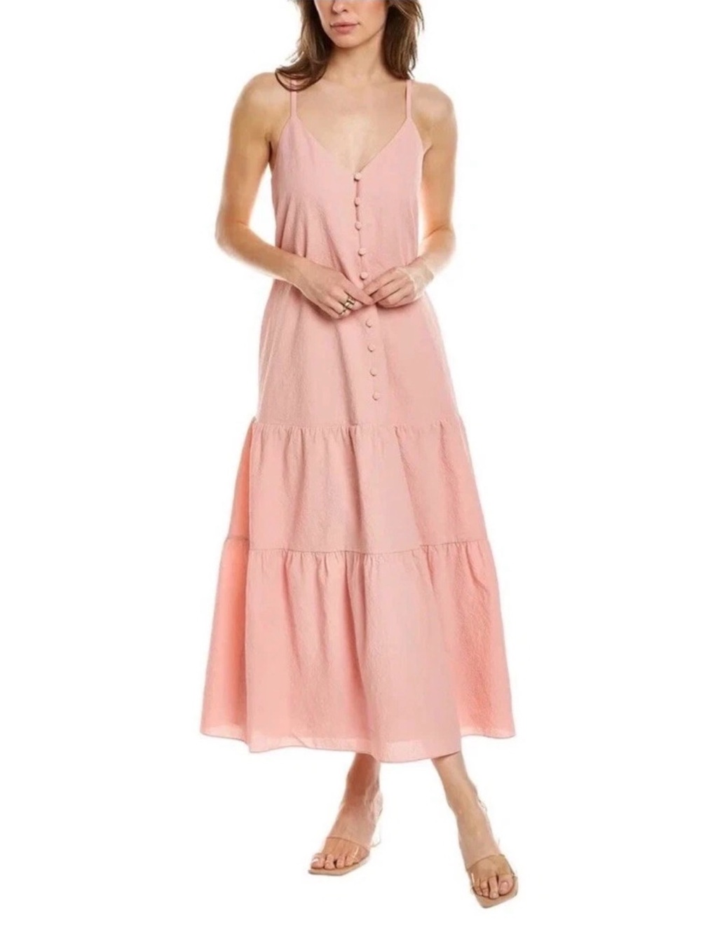 NEW Ted Baker London Luaan Botton Front Tiered Midi Dress, Size 4US